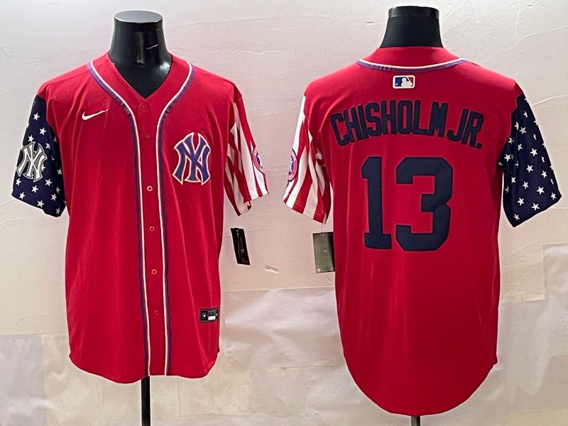 Men New York Yankees #13 Chisholm jr Red a generation of national flags Jointly Name 2025 Nike MLB Jersey style 6